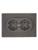 Розетка 2-местная с заземлением IEK Forte&Piano FP-R21-16-1-K03 серый фото 5