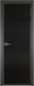 Межкомнатная дверь Profil Doors 1 AV цвет профиля Серая ночь, стекло безопасное 6 мм мору черный 800x2000