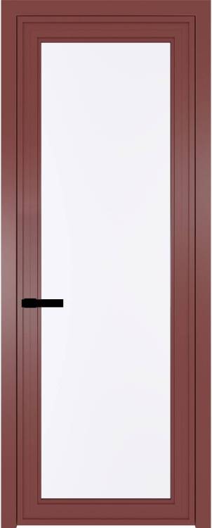 Межкомнатная дверь Profil Doors 1 AGP цвет профиля Красный антрацит, стекло безопасное 6 мм монохром белый просветленный 800x2000