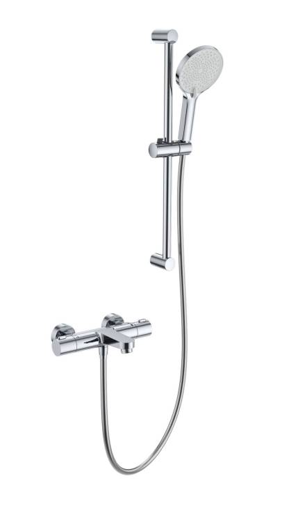 Смеситель для ванны Wonzon & Woghand WW-C2018-A-CR с душевым гарнитуром и термостатом, хром