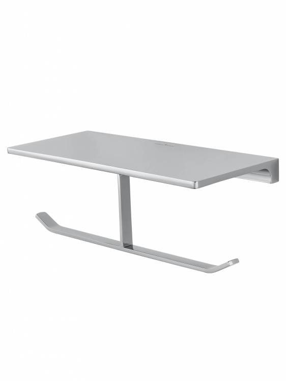 Держатель для туалетной бумаги Wonzon & Woghand WW-9156 двойной с полкой, хром