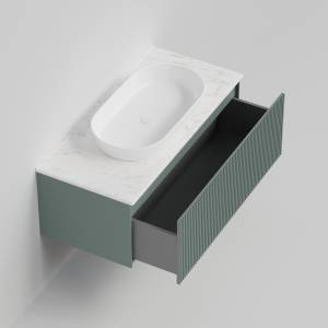 Тумба с раковиной La Fenice Terra Grigio NFNC-01-TER-G-100-3-M-GG серо-зеленая матовая, 100 см