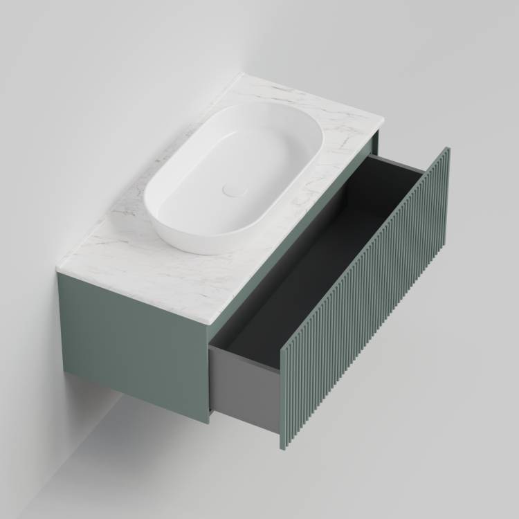 Тумба с раковиной La Fenice Terra Grigio NFNC-01-TER-G-100-3-M-GG серо-зеленая матовая, 100 см