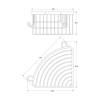 Полка Artwelle Universell 4133 с крючками, угловая, 19 см, хром фото 2
