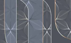 3D Фотообои Artegrafico «Цветочное кружево в базальтовом оттенке» PL-098 песок