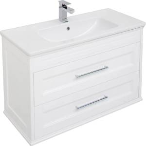 Тумба с раковиной Aquanet Бостон М 100 ручки хром