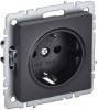 Розетка 1-местная с заземлением IEK Brite BR-R11-16-K02 черный