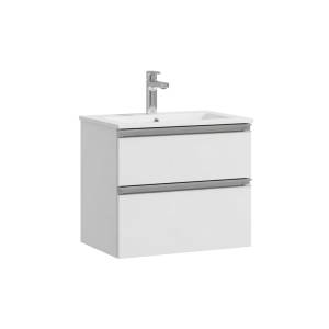 Тумба с раковиной Roca The Gap 60, 2 ящика, белый глянец