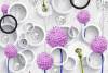 3D Фотообои Artegrafico «Лиловые одуванчики с объемными кольцами» GM-170 акварель