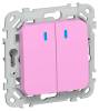 Выключатель 2-клавишный проходной IEK Flite FI-V22-1-10-1-K99 пурпурный