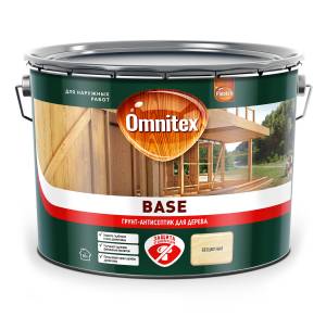 Грунт для защиты древесины Omnitex Base 9 л