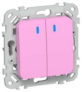 Выключатель 2-клавишный проходной IEK Flite FI-V22-1-10-1-K99 пурпурный