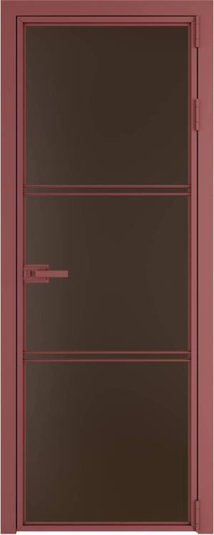 Межкомнатная дверь Profil Doors 3 AX цвет профиля Красный антрацит, стекло безопасное 6 мм монохром шоколад 800x2000