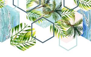 3D Фотообои Artegrafico «Пальмовая абстракция» TR-025 акварель