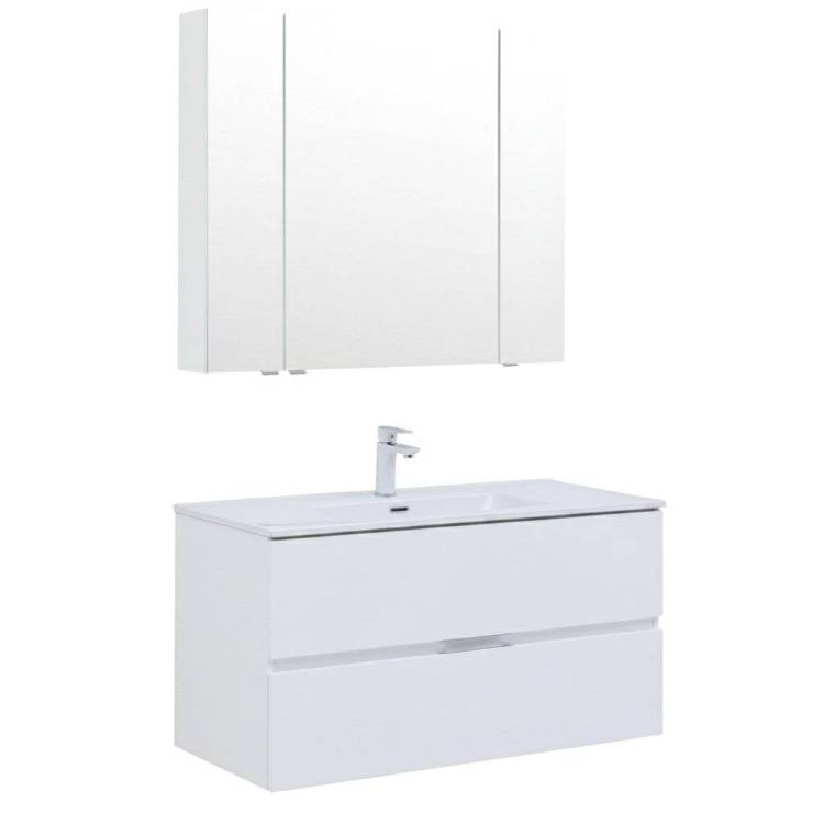 Мебель для ванной Aquanet Алвита New 100 274205 белый матовый, 1382x1010x460