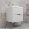 Тумба с раковиной Style Line Матис 60 подвесная, белая матовая, раковина белая, 57x60x45 фото 2