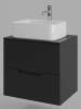 Тумба с раковиной Orange Line Li-60TubMDF+B02-460W черная матовая, 60 см фото 2
