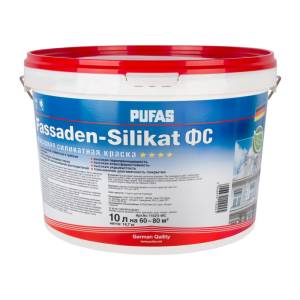Краска фасадная силикатная Pufas Fassaden-Silikat ФС база D неморозостойкая 10 л