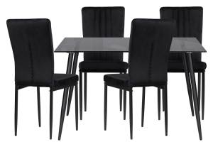 Обеденная группа Woodville Эрнал 599453 gray, black, стулья велюр