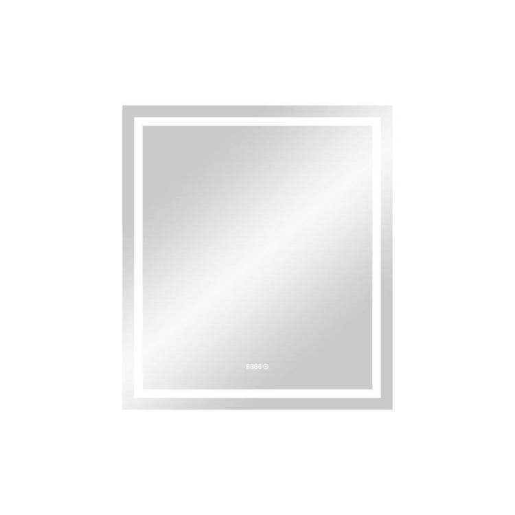 Зеркало Continent Verte ЗЛП630 800х900 с часами, датчиком движения ,белый