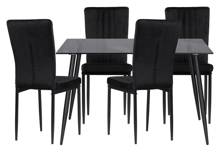 Обеденная группа Woodville Эрнал 599453 gray, black, стулья велюр
