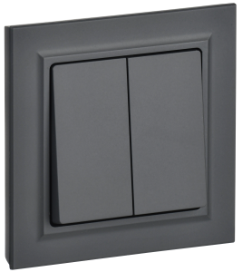 Выключатель 2-клавишный IEK Brite BR-V20-0-10-K53-F графит