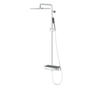 Душевая стойка Teska Mira DK2921C черное стекло, с термостатом