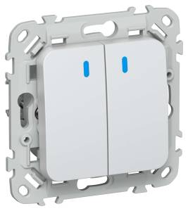 Выключатель 2-клавишный проходной IEK Flite FI-V22-1-10-1-K36 жемчуг