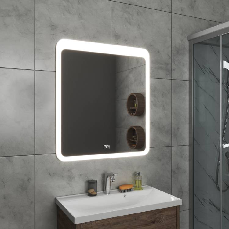 Зеркало Veneciana Adda 68018 с подсветкой, сенсорный выключатель, с подогревом, 80x90