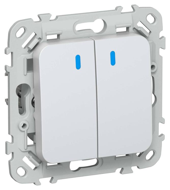 Выключатель 2-клавишный проходной IEK Flite FI-V22-1-10-1-K36 жемчуг