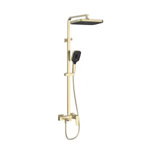 Душевая стойка Vincea Cube VSFS-4C12BG золото брашированное, с изливом