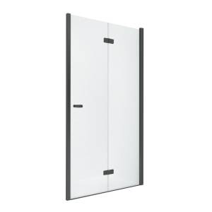 Дверь в нишу NEW TRENDY NEW SOLEO BLACK складные R 80x195 D-0222A (черный)