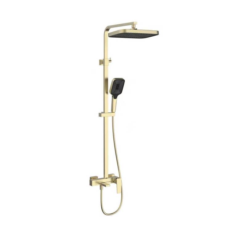 Душевая стойка Vincea Cube VSFS-4C12BG золото брашированное, с изливом