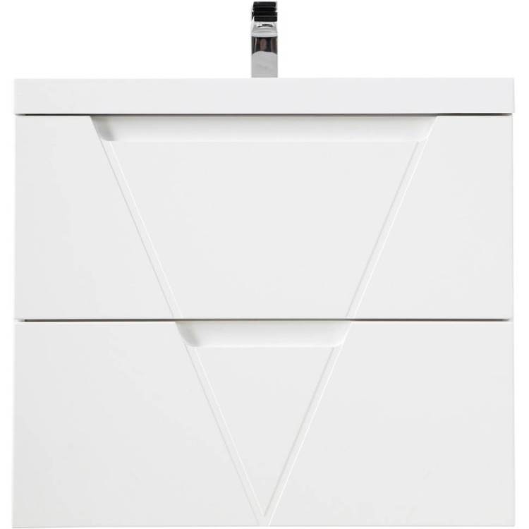 Тумба с раковиной Belbagno Vittoria VITTORIA-700-2C-SO-BL-P 70x45x57 Bianco Lucido подвесная с двумя выкатными ящиками