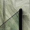 Шторка на ванну MaybahGlass MGV-770-6 50x140, поворотная, стекло прозрачное 6 мм, профиль черный, с полотенцедержателем фото 4