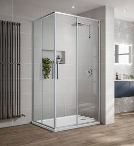 Душевой уголок Vincea Slim-U VSS-2SU900CL, 900*900, хром, стекло прозрачное