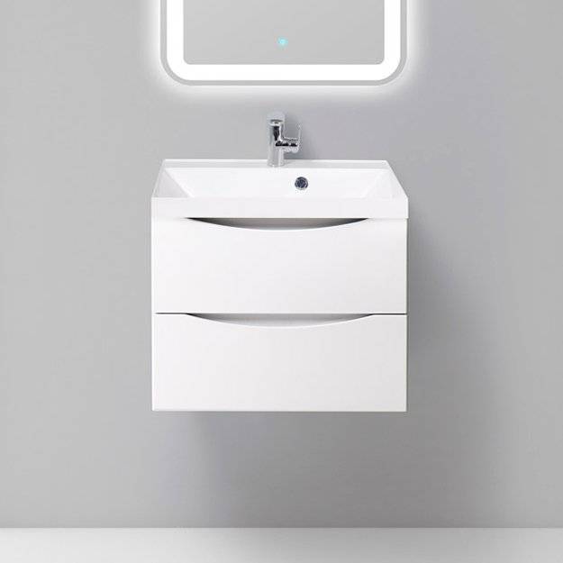 Тумба с раковиной BelBagno Marino 60 bianco lucido, подвесная
