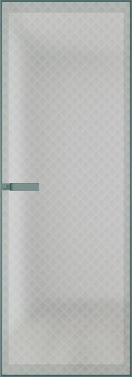 Межкомнатная дверь Profil Doors 1 AGN цвет профиля Зеленый воск, стекло безопасное 4 мм град 600x2000