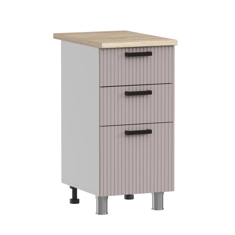 Кухонный модуль напольный Аленушка Лотос Н3Я 400 Н00231163 кашемир,скоба антрацит
