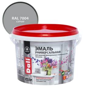 Эмаль универсальная акриловая атмосферостойкая Dali полуматовая серый RAL 7004 2.2 кг