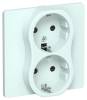 Розетка 2-местная с заземлением и шторками IEK Flite FI-R24C-16-K94 холодный лед