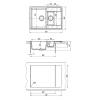 Кухонная мойка Lemark RAMZA 760 9910037 врезная прямоугольная с доп.чашей и крылом из кварцгранита антрацит фото 4