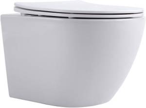 Унитаз подвесной Aquanet Cetus W Short безободковый, сиденье микролифт, белый