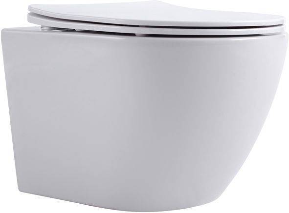 Унитаз подвесной Aquanet Cetus W Short безободковый, сиденье микролифт, белый