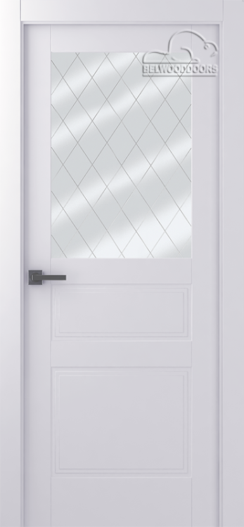 Межкомнатная дверь Belwooddoors эмаль Инари, остеклённая, белая 900x2000
