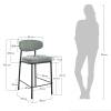 Стул полубарный Bradex Home Lucas 2 FR 1025 шалфей шенилл с черными ножками фото 10