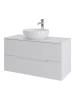 Тумба с раковиной Orange Line Li-100TuwMDF+B07-420W белая матовая, 100 см