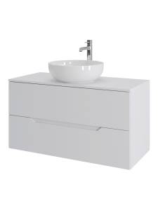 Тумба с раковиной Orange Line Li-100TuwMDF+B07-420W белая матовая, 100 см
