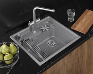 Мойка кухонная Granula Kitchen Space Rinzer 5807R алюминиум, 58x52