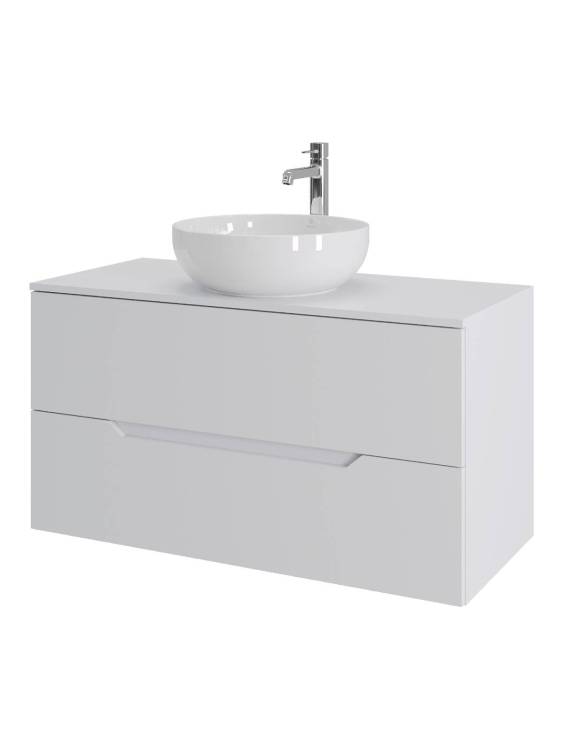 Тумба с раковиной Orange Line Li-100TuwMDF+B07-420W белая матовая, 100 см